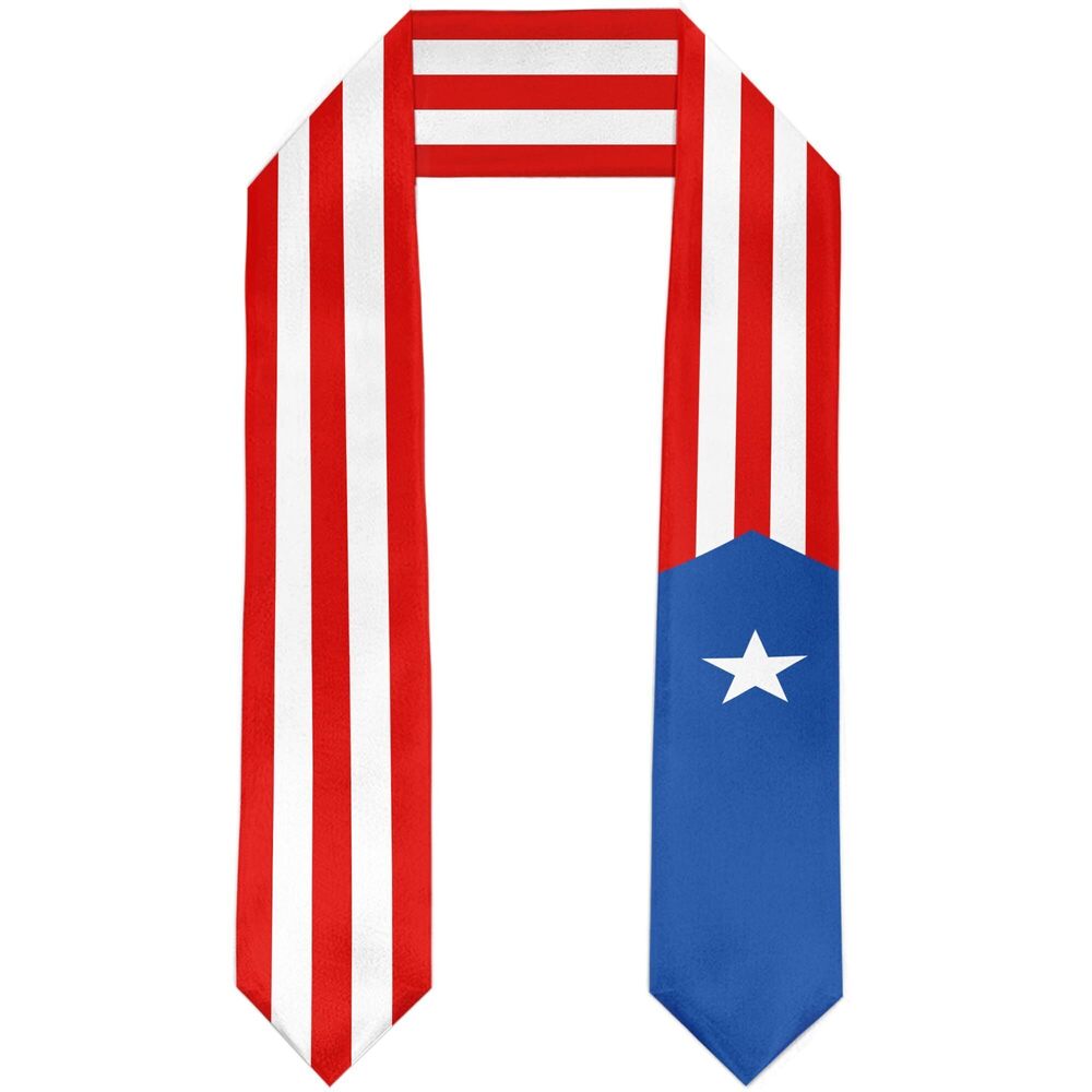 2071 Puerto Rico Flag Graduation Stole Satin Sash Scarf for Study Aboard